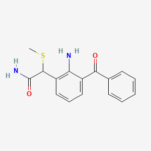 Chemical structure of 2-Amino-3-benzoyl-α-(methylthio)benzeneacetamide