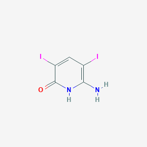 Chemical structure of 2-Amino-3,5-diiodo-6-hydroxypyridine hydrochloride