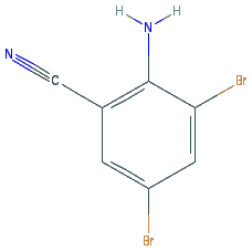 Chemical structure of 2-Amino-3,5-Dibromobenzonitrile