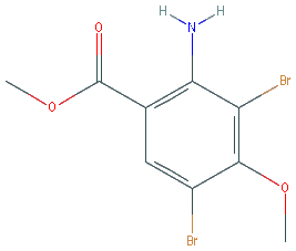 Chemical structure of Methyl 2-amino-3,5-dibromo-4-methoxybenzoate