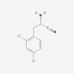 Chemical structure of 2-amino-3-(2,4-dichlorophenyl)propanenitrile