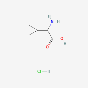 Chemical structure of 2-amino-2-cyclopropylaceticacidhydrochloride