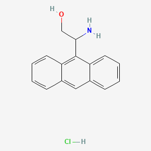 Chemical structure of 2-Amino-2-(anthracen-9-yl)ethan-1-ol hydrochloride