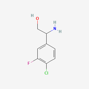 Chemical structure of 2-Amino-2-(4-chloro-3-fluorophenyl)ethanol