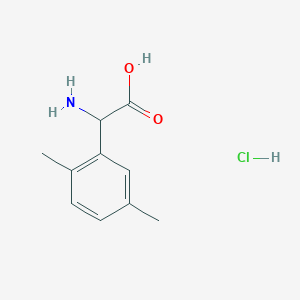 Chemical structure of 2-Amino-2-(2,5-dimethylphenyl)acetic Acid Hydrochloride