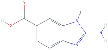 Chemical structure of 2-amino-1H-1,3-benzodiazole-5-carboxylic acid
