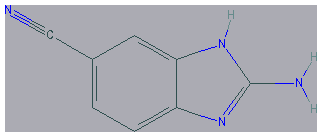 Chemical structure of 2-amino-1H-1,3-benzodiazole-5-carbonitrile