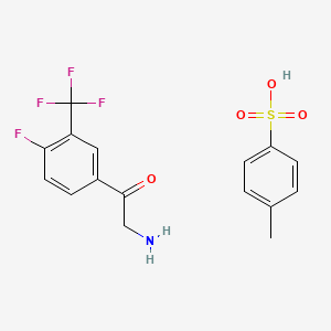 Chemical structure of 2-Amino-1-[4-fluoro-3-(trifluoromethyl)phenyl]ethanone p-Toluenesulfonate Salt