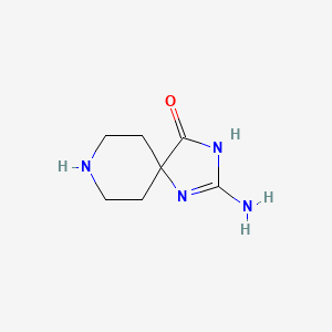 Chemical structure of 2-amino-1,3,8-triazaspiro[4.5]dec-1-en-4-one