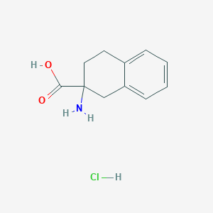 Chemical structure of 2-Amino-1,2,3,4-tetrahydronaphthalene-2-carboxylic Acid Hydrochloride