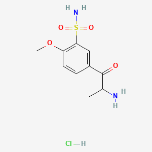 Chemical structure of 2-Amino-1-(4’-methoxy-3’-sulfonamidophenyl)-2-propanone-d3 Hydrochloride
