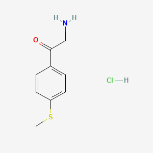 Chemical structure of 2-Amino-1-(4-(methylthio)phenyl)ethanone hydrochloride