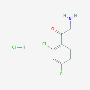 Chemical structure of 2-amino-1-(2,4-dichlorophenyl)ethanonehydrochloride