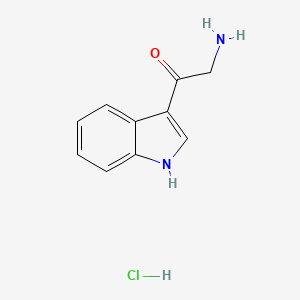 Chemical structure of 2-Amino-1-(1H-indol-3-yl)ethanone hydrochloride