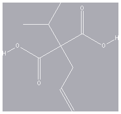 Chemical structure of 2-allyl-2-isopropylmalonic acid