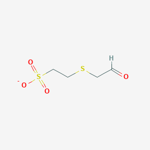 Chemical structure of 2-Acetylthioethanesulfonic Acid-d4 Sodium Salt