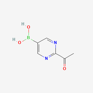 Chemical structure of 2-Acetylpyrimidin-5-yl)boronic acid