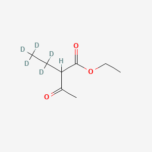 Chemical structure of 2-Acetylbutanoic-d5 Acid Ethyl Ester