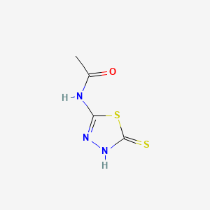 Chemical structure of 2-Acetylamino-5-mercapto-1,3,4-thiadiazole