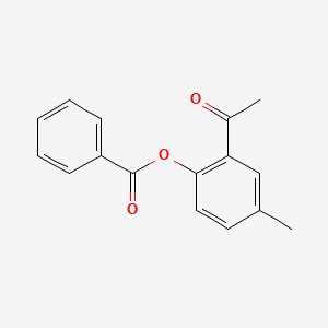 Chemical structure of 2-Acetyl-4-methylphenyl benzoate