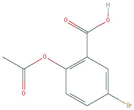 Chemical structure of 2-Acetoxy-5-bromobenzoic acid