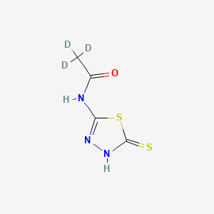 Chemical structure of 2-Acetamido-5-mercapto-1,3,4-thiadiazole-d3