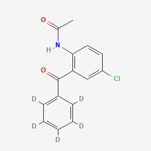 Chemical structure of 2-Acetamido-5-chlorobenzophenone-d5