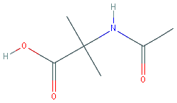 Chemical structure of N-acetyl-2-methylalanine