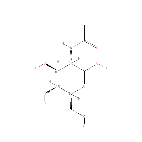 Chemical structure of 2-Acetamido-2-deoxy-L-glucose