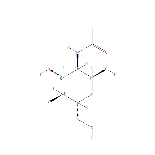 Chemical structure of 2-Acetamido-2,4-dideoxy-4-fluoro-α-D-glucopyranose