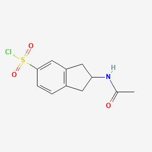 Chemical structure of 2-ACetamido-2,3-dihydro-1h-indene-5-sulfonyl chloride