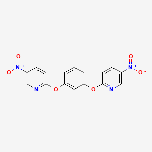 Chemical structure of 2-2-[1,3-Phenylenebis(oxy)]bis[5-nitro-Pyridine]