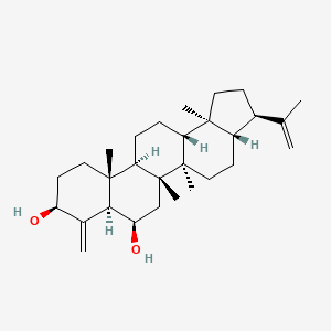 Chemical structure of 21αH-24-Norhopa-4(23),22(29)-diene-3β,6β-diol