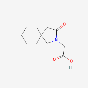 Chemical structure of 2-Azaspiro[4.5]decane-2-acetic acid, 3-oxo-