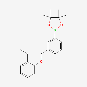 Chemical structure of 2-{3-[(2-ethylphenoxy)methyl]phenyl}-4,4,5,5-tetramethyl-1,3,2-dioxaborolane