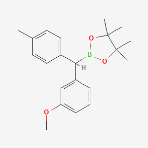 Chemical structure of 2-{2-[(2-ethylphenoxy)methyl]phenyl}-4,4,5,5-tetramethyl-1,3,2-dioxaborolane