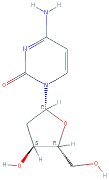 Chemical structure of 2`-Deoxycytidine hydrate