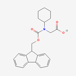 Chemical structure of 2-[cyclohexyl({[(9h-fluoren-9-yl)methoxy]carbonyl})amino]acetic acid
