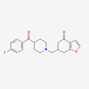 Chemical structure of 2-[8-(1,4-dioxa-8-azaspiro[4.5]decyl)methyl]-3'-fluorobenzophenone