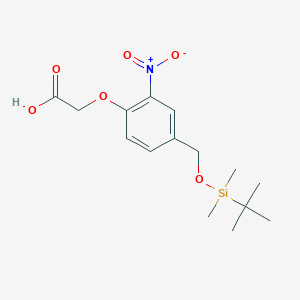 Chemical structure of 2-[4-(tert-Butyldimethylsilyloxymethyl)-2-nitrophenoxy]acetic Acid