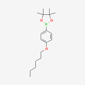 Chemical structure of 2-[4-(Hexyloxy)phenyl]-4,4,5,5-tetramethyl-1,3,2-dioxaborolane