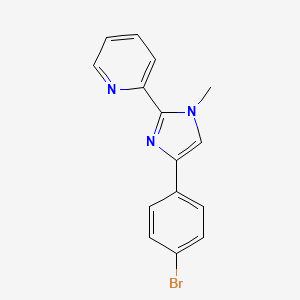 Chemical structure of 2-(4-(4-bromophenyl)-1-methyl-1H-imidazol-2-yl)pyridine