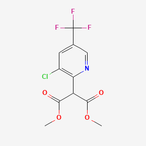 Chemical structure of 2-[3-Chloro-5-(trifluoromethyl)pyridinyl]-malonic acid dimethylester