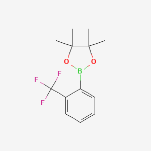 Chemical structure of 2-[2-(Trifluoromethyl)phenyl]-4,4,5,5-tetramethyl-1,3,2-dioxaborolane