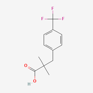 Chemical structure of 2-[2-(trifluoromethyl)phenoxy]tetrahydro-2H-pyrane