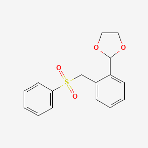 Chemical structure of 2-[2-(Phenylsulfonylmethyl)phenyl]-1,3-dioxolane