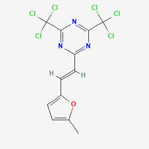 Chemical structure of 2-[2-(5-Methylfuran-2-yl)vinyl]-4,6-bis(trichloromethyl)-1,3,5-triazine