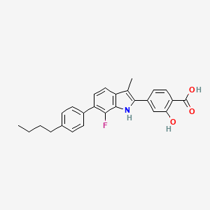 Chemical structure of 2-[2-(4-Fluorophenyl)-2-oxo-1-phenylethyl]-4-methyl-3-oxo-N-phenylpentanamide
