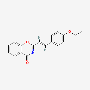 Chemical structure of 2-[2-(4-ethoxyphenyl)vinyl]-4H-1,3-benzoxazin-4-one