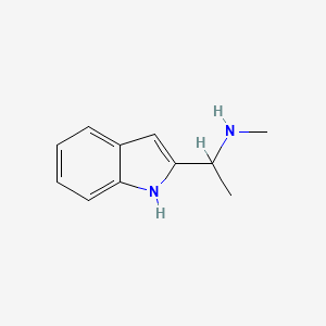 Chemical structure of 2-[1-(Methylamino)ethyl]indole